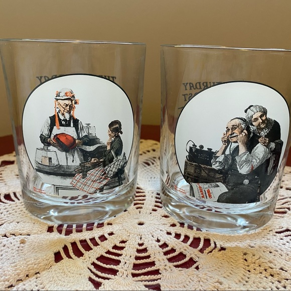 Dining Set Of Norman Rockwell Glasses Poshmark